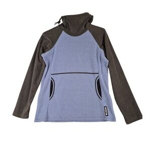 Melanzana Micro Grid Hoodie Womens Small Blue Grey Fleece Leadville Colorado